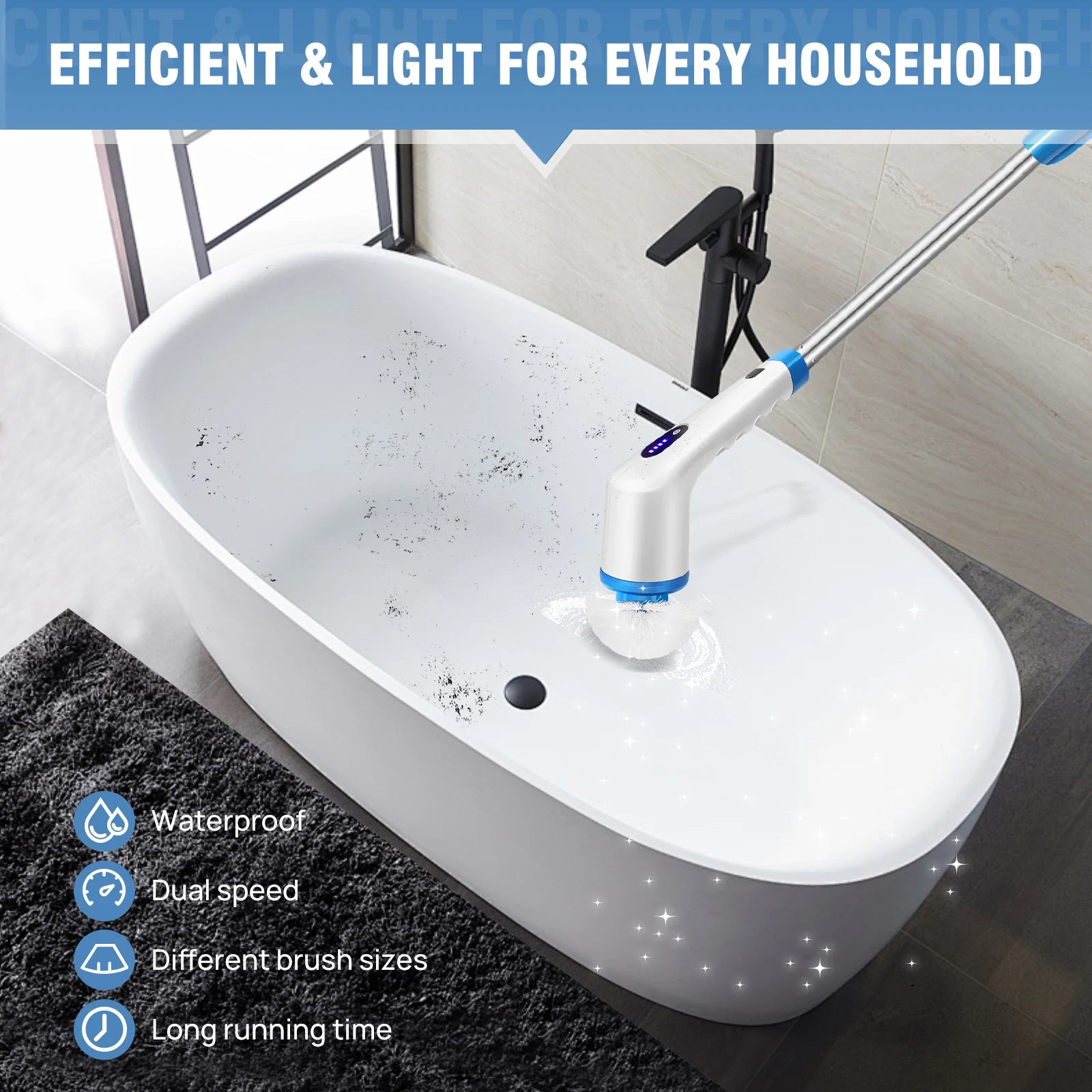 1 Electric Spin Scrubber Cordless Rechargeable,