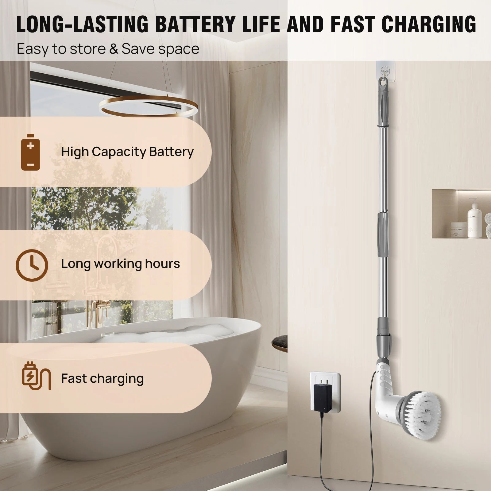 1 Electric Spin Scrubber Cordless Rechargeable,