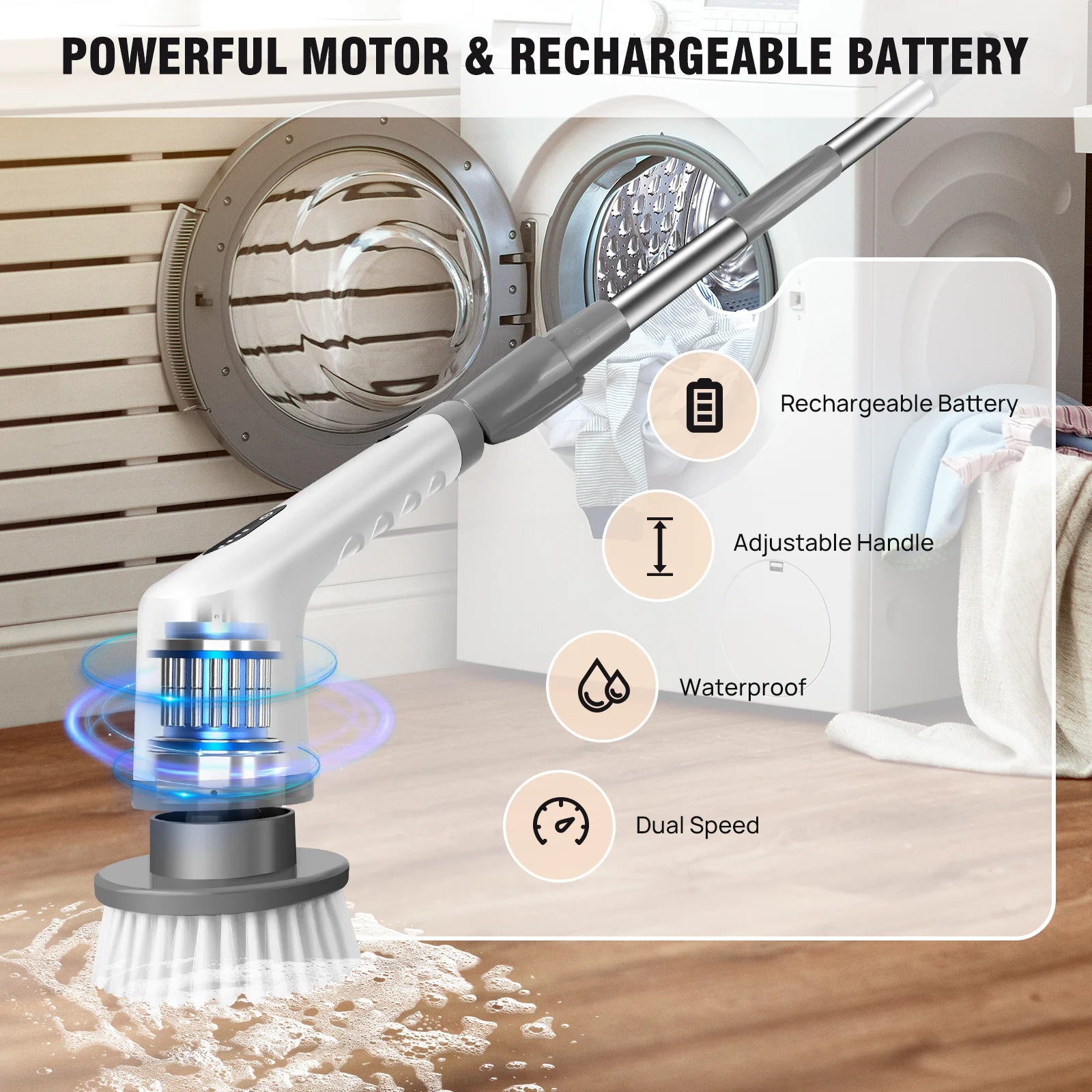 1 Electric Spin Scrubber Cordless Rechargeable,